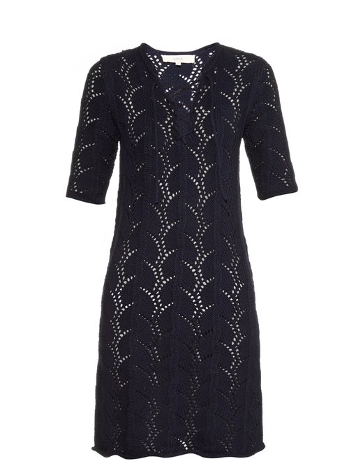 Pointelle crochet half-length sleeve dress | Vanessa Bruno Athé ...