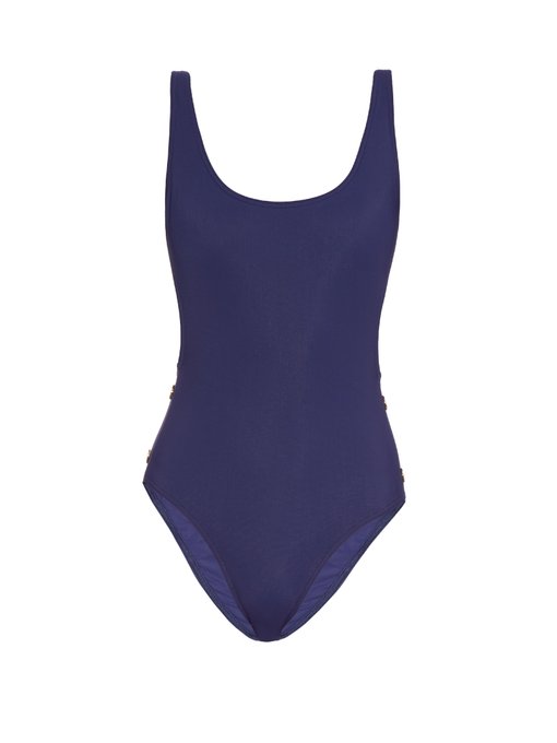 Karlie button-detail scoop-side swimsuit | Thapelo Paris ...