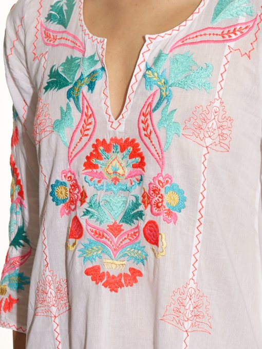 Hand-embroidered cotton kaftan | Juliet Dunn | MATCHESFASHION.COM UK