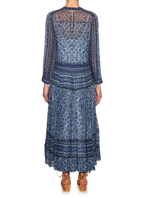 Paisley-print silk and cotton-blend midi dress | Rebecca Taylor ...