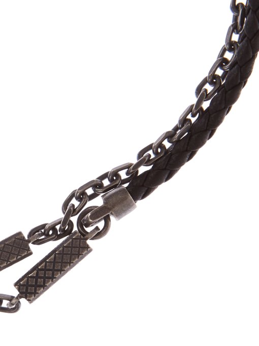 Intrecciato leather and chain necklace | Bottega Veneta | MATCHESFASHION US