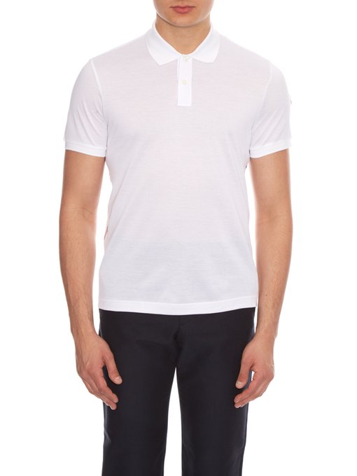 Side-stripe cotton-piqué polo shirt | Moncler | MATCHESFASHION.COM UK