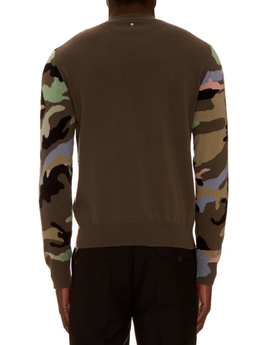 Contrast camouflage-print cashmere sweater | Valentino | MATCHESFASHION US