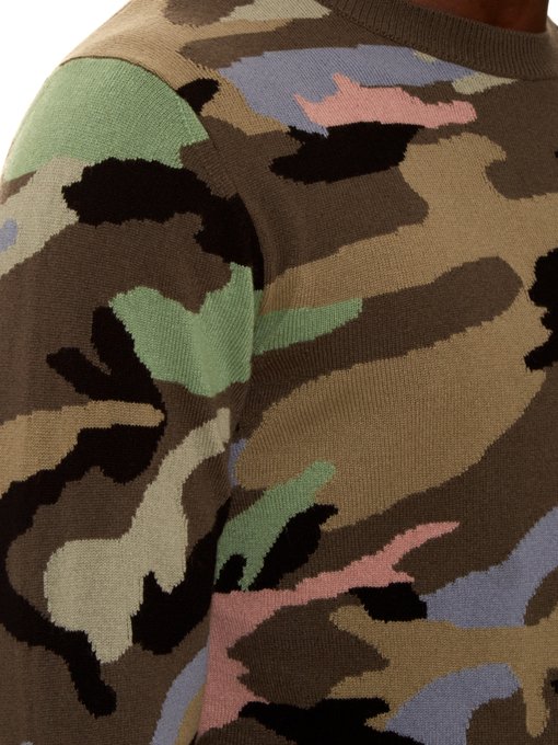 Contrast camouflage-print cashmere sweater | Valentino | MATCHESFASHION US
