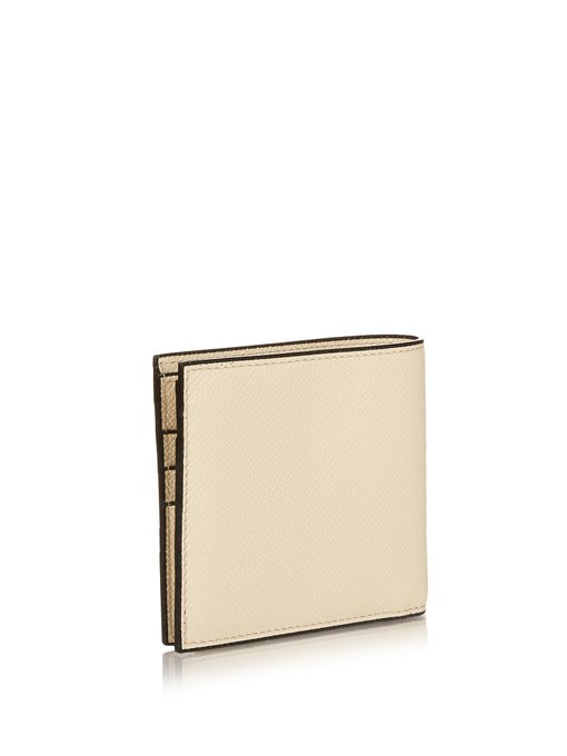 VALEXTRA Bi-Fold Grained-Leather Wallet, White | ModeSens