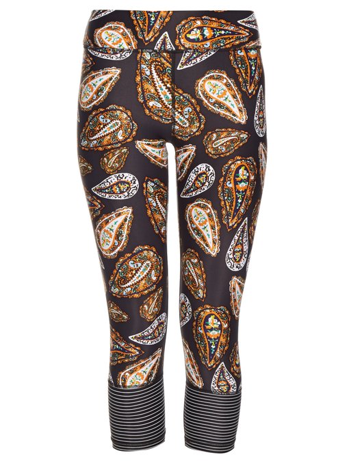 Spice Temple-print cropped performance leggings | The Upside ...