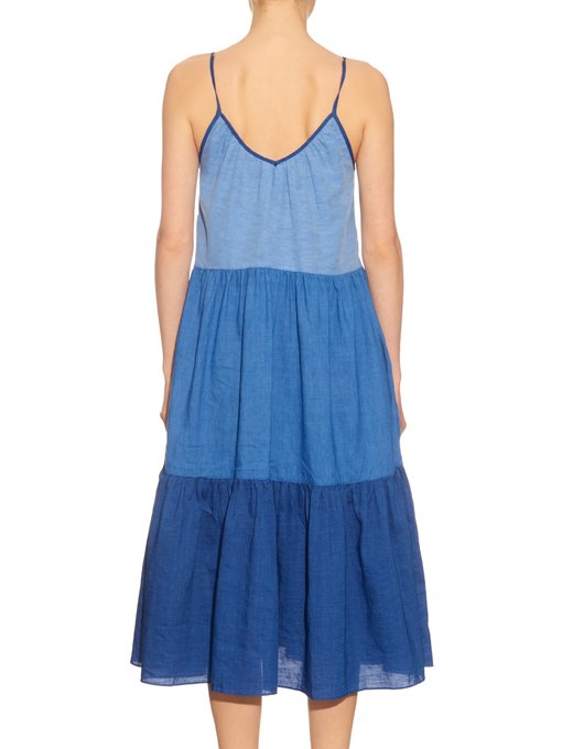 Sunset tiered linen and cotton-blend dress | M.i.h Jeans ...