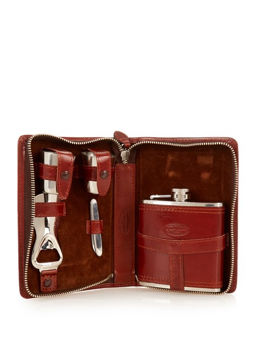 leather cocktail travel set