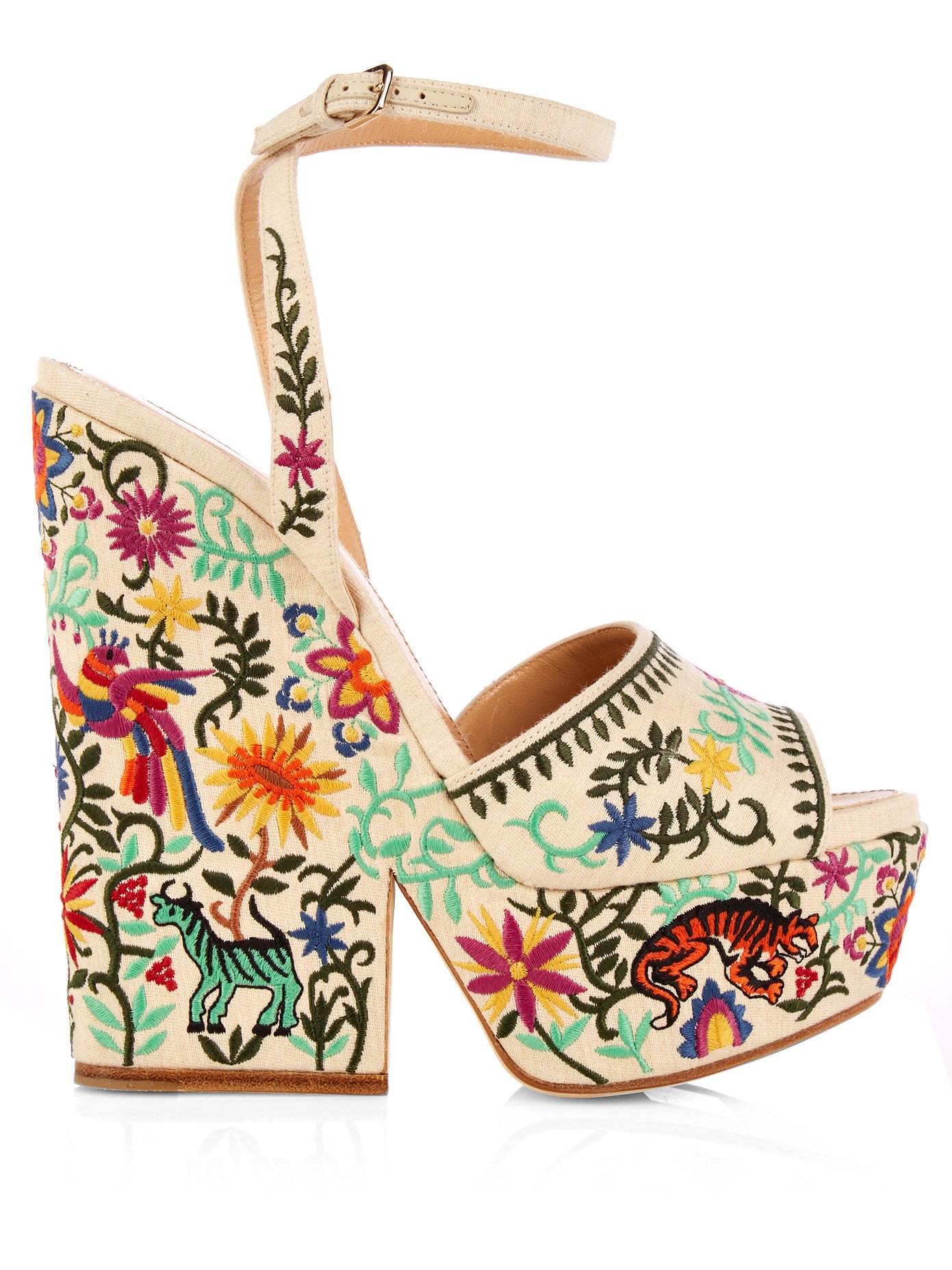 Cacoon embroidered wedge sandals 