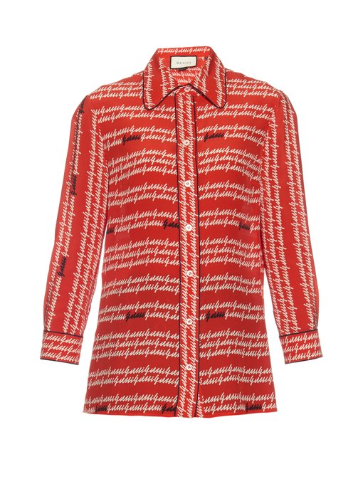 Gucci iconic-print silk shirt | Gucci | MATCHESFASHION.COM UK