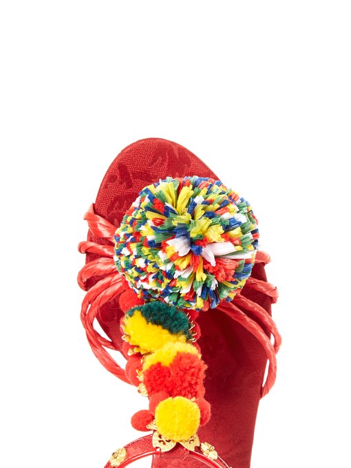 Pompom-embellished block-heel sandals | Dolce & Gabbana | MATCHESFASHION US