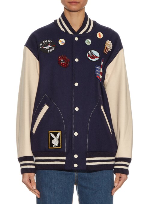 Bi-colour embellished varsity jacket | Marc Jacobs | MATCHESFASHION UK