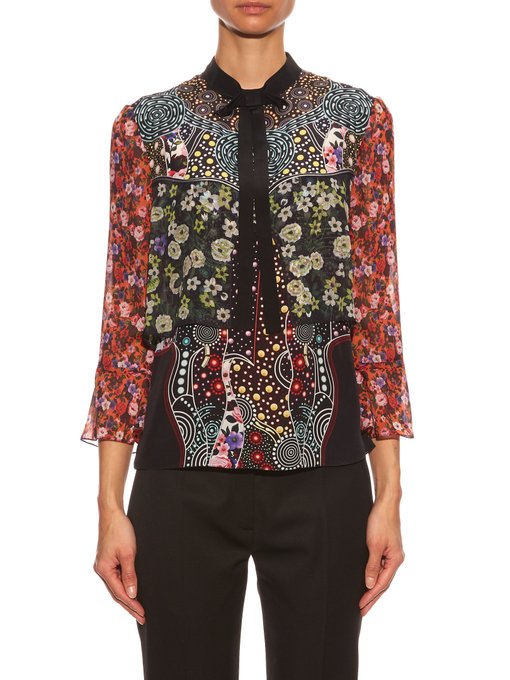 Milana cosmo Gardenia-print silk blouse | Mary Katrantzou ...