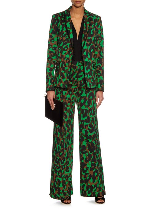 Camouflage-print stretch-cotton gabardine blazer | Versace ...