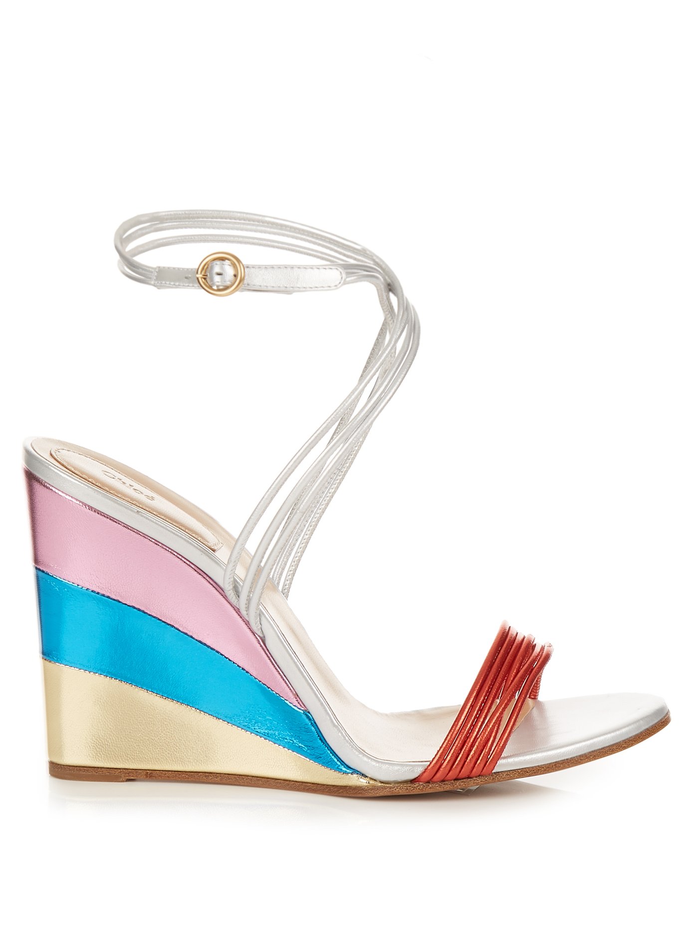 Metallic rainbow wedge sandals | Chloé 