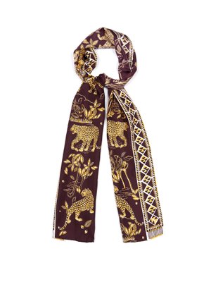 Jaguar-print silk scarf | Valentino | MATCHESFASHION UK