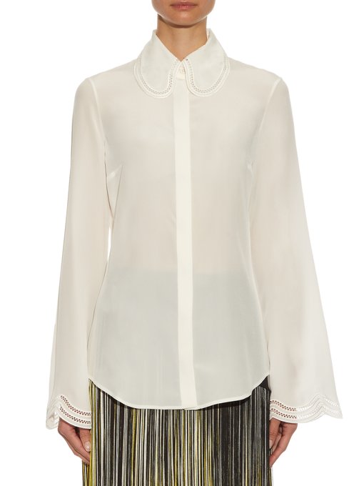 Flared-sleeved silk blouse | Christopher Kane | MATCHESFASHION US