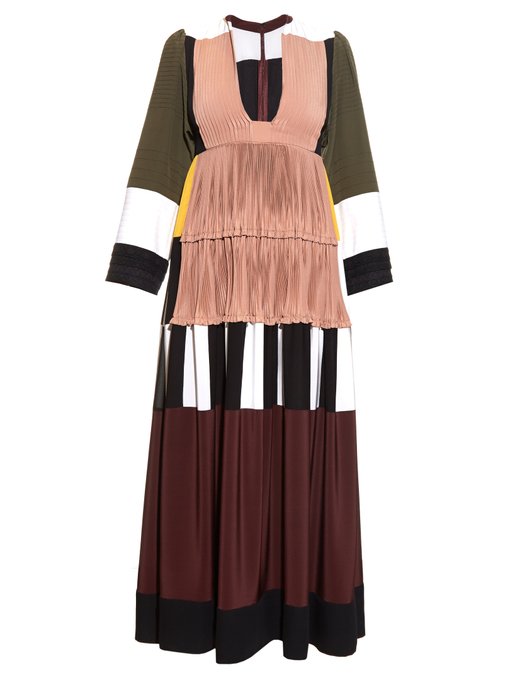 Colour-block silk-georgette dress | Valentino | MATCHESFASHION US