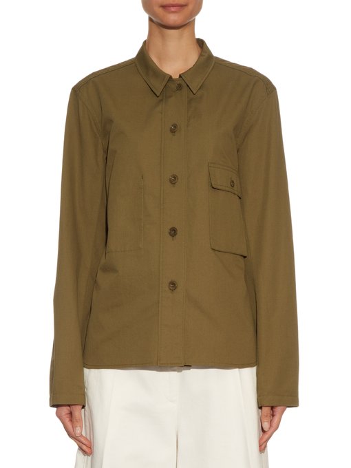 Point-collar linen and cotton-blend shirt | Lemaire | MATCHESFASHION.COM US
