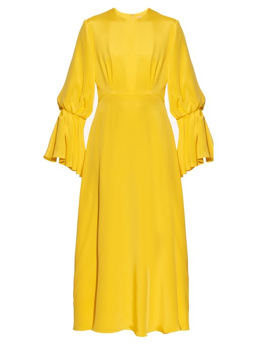 Ophelia bell-sleeved satin dress | Roksanda | MATCHESFASHION UK