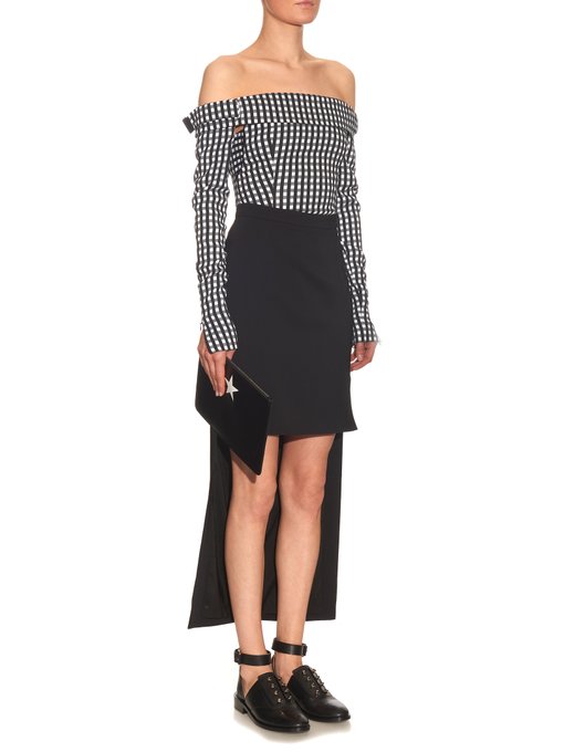 Kailey off-the-shoulder gingham top | Preen By Thornton Bregazzi ...