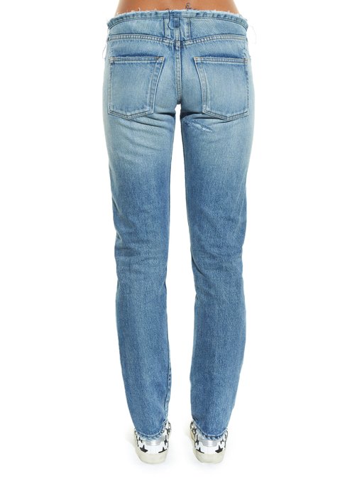 Raw-edge low-rise slim boyfriend jeans | Saint Laurent | MATCHESFASHION US