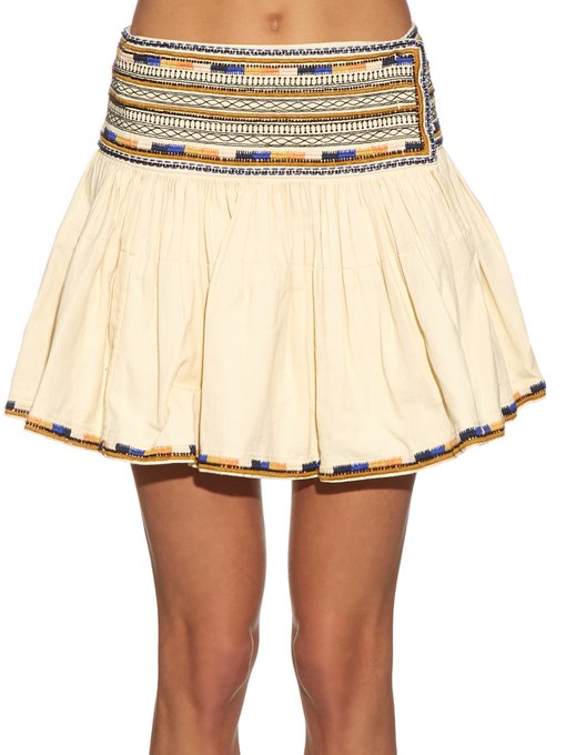 Saxen embroidered pleated mini skirt | Isabel Marant | MATCHESFASHION US