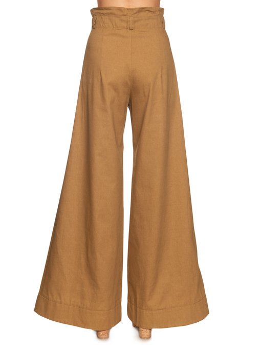 Pleated wide-leg cotton-canvas trousers | A.W.A.K.E. Mode ...