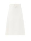 White Noela belted crepe skirt | Jil Sander | MATCHESFASHION UK