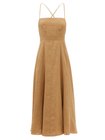 Camel Verona Crossover Back Hemp Midi Dress Mara Hoffman Matchesfashion Us