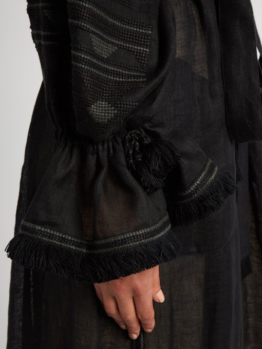 Klim embroidered long-sleeved linen dress | Vita Kin | MATCHESFASHION UK