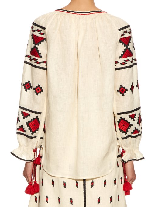 Croatia embroidered linen blouse | Vita Kin | MATCHESFASHION UK