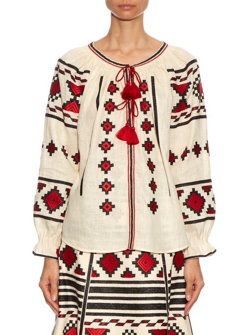 Croatia embroidered linen blouse | Vita Kin | MATCHESFASHION UK