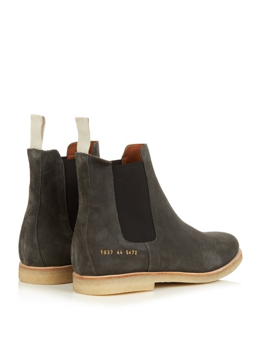 common projects grey suede chelsea boots