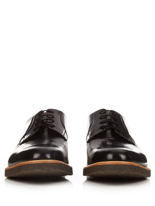 Raised-sole lace-up leather derby shoes展示图