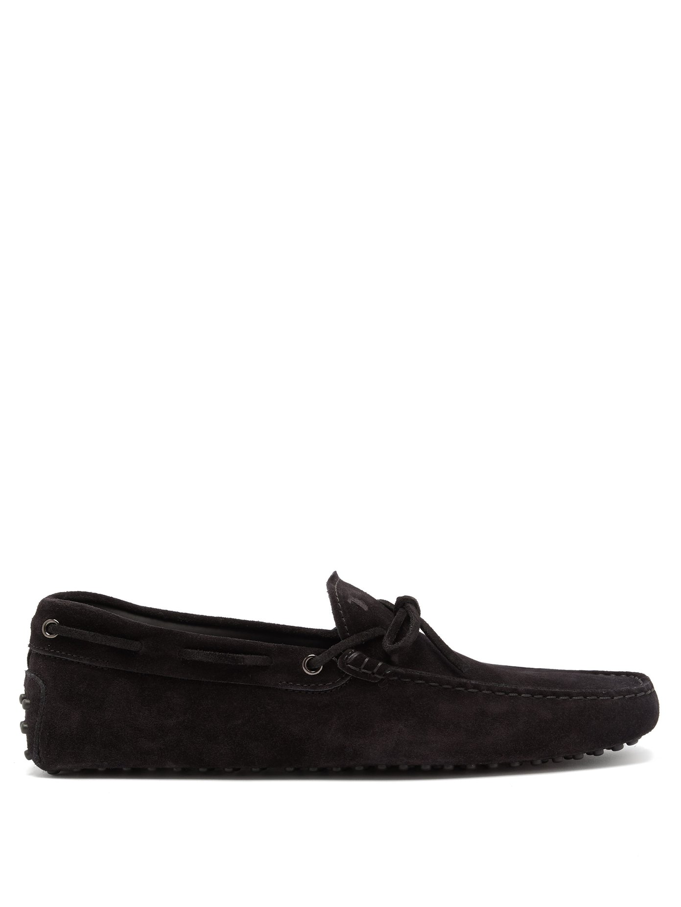 black suede driving shoes