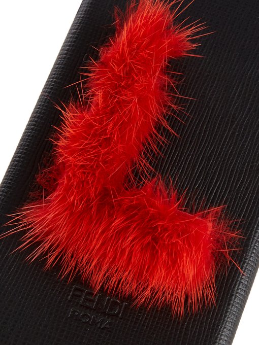 L mink-fur and leather iPhone® 6 case展示图