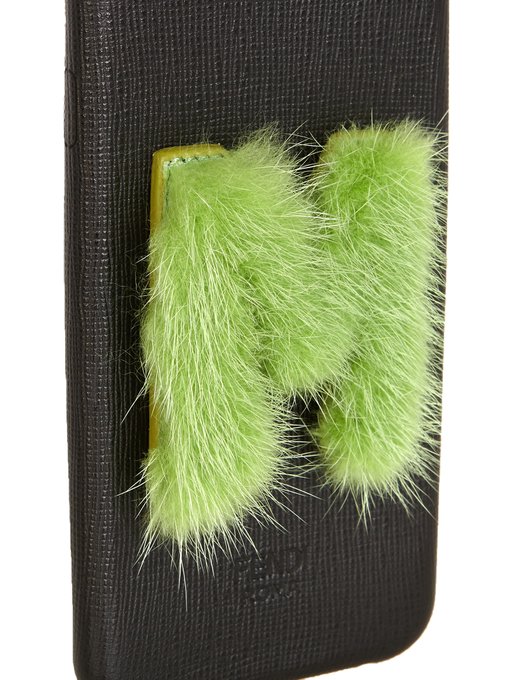 M mink-fur and leather iPhone® 6 case展示图
