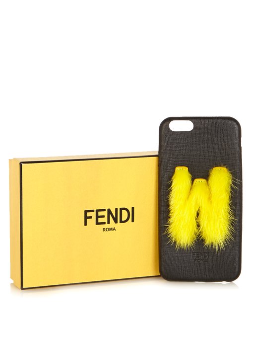 W mink-fur and leather iPhone® 6 case展示图