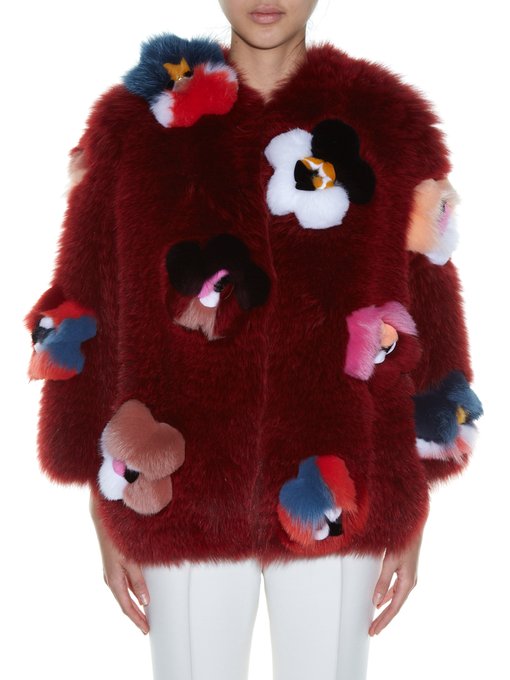 Flowerland appliqué fur coat | Fendi | MATCHESFASHION UK