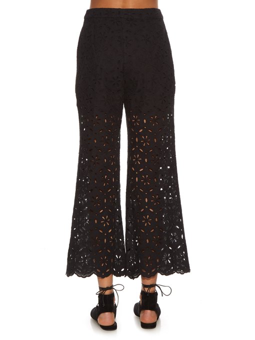 Pavilion broderie-anglaise cropped trousers | Zimmermann ...