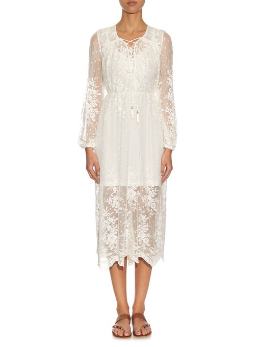 Roza embroidered silk-georgette midi dress | Zimmermann | MATCHESFASHION UK