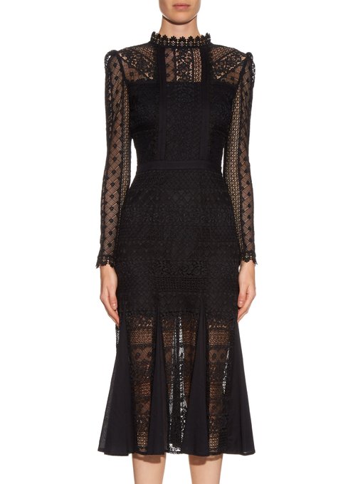 Desdemona long-sleeved lace midi dress | Temperley London ...