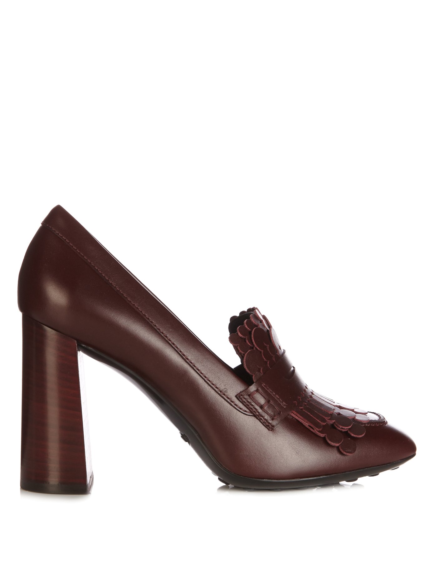 tod's fringed leather pumps