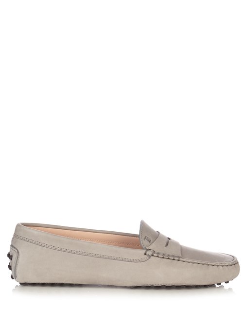 tod's grey suede loafers