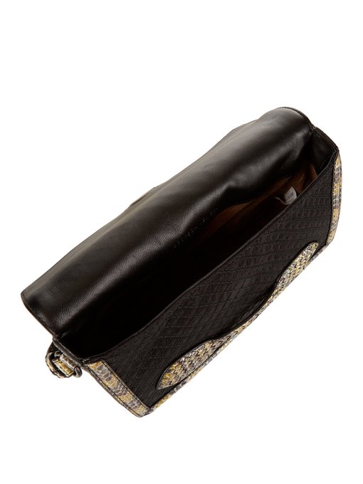 Snakeskin and silk-satin shoulder bag | Bottega Veneta | MATCHESFASHION US