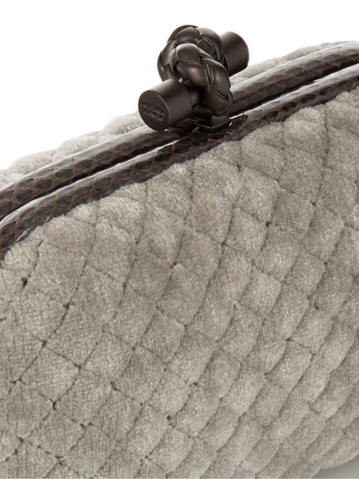 Knot velvet and water-snake clutch | Bottega Veneta | MATCHESFASHION UK