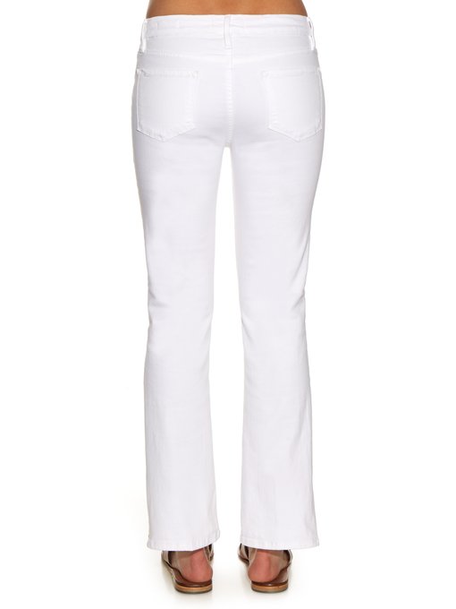 Frame Le Crop Mini Mid-Rise Bootcut Jeans In White | ModeSens