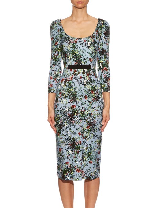 Tess Field Flower-print ponte dress | Erdem | MATCHESFASHION UK