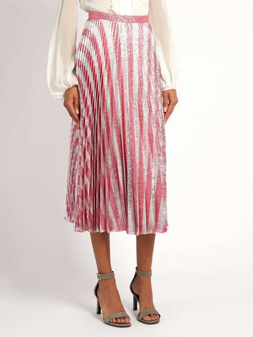 Metallic striped-jacquard midi skirt | Gucci | MATCHESFASHION US